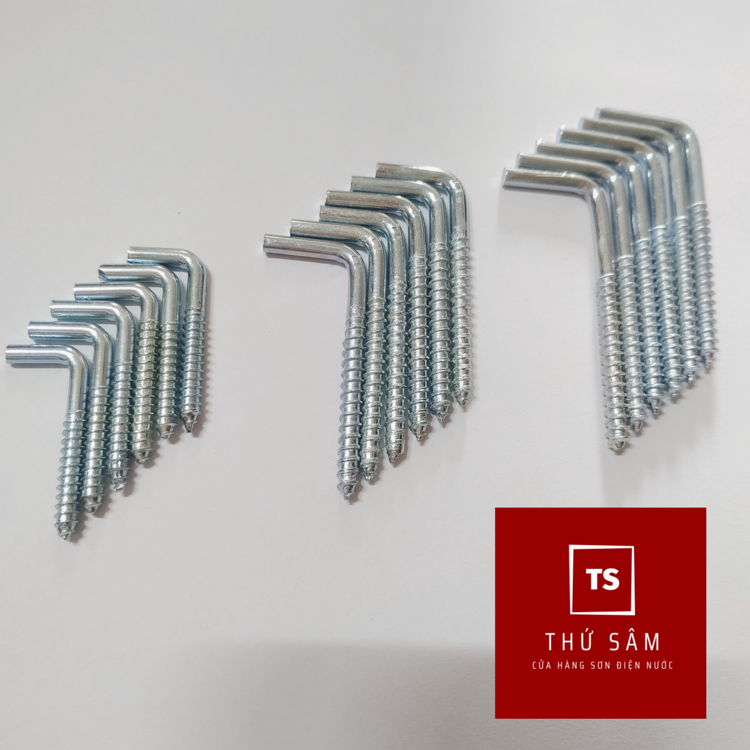 Combo 1 hộp móc treo chữ L kèm tacke nhựa đóng tường