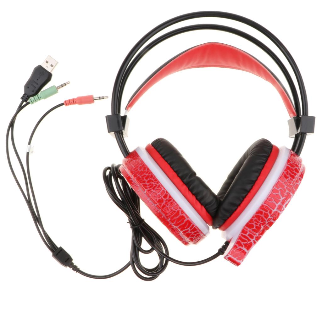 Gaming Headset With Microphone, Headphone with LED Light for Laptop Mobile Phones PC