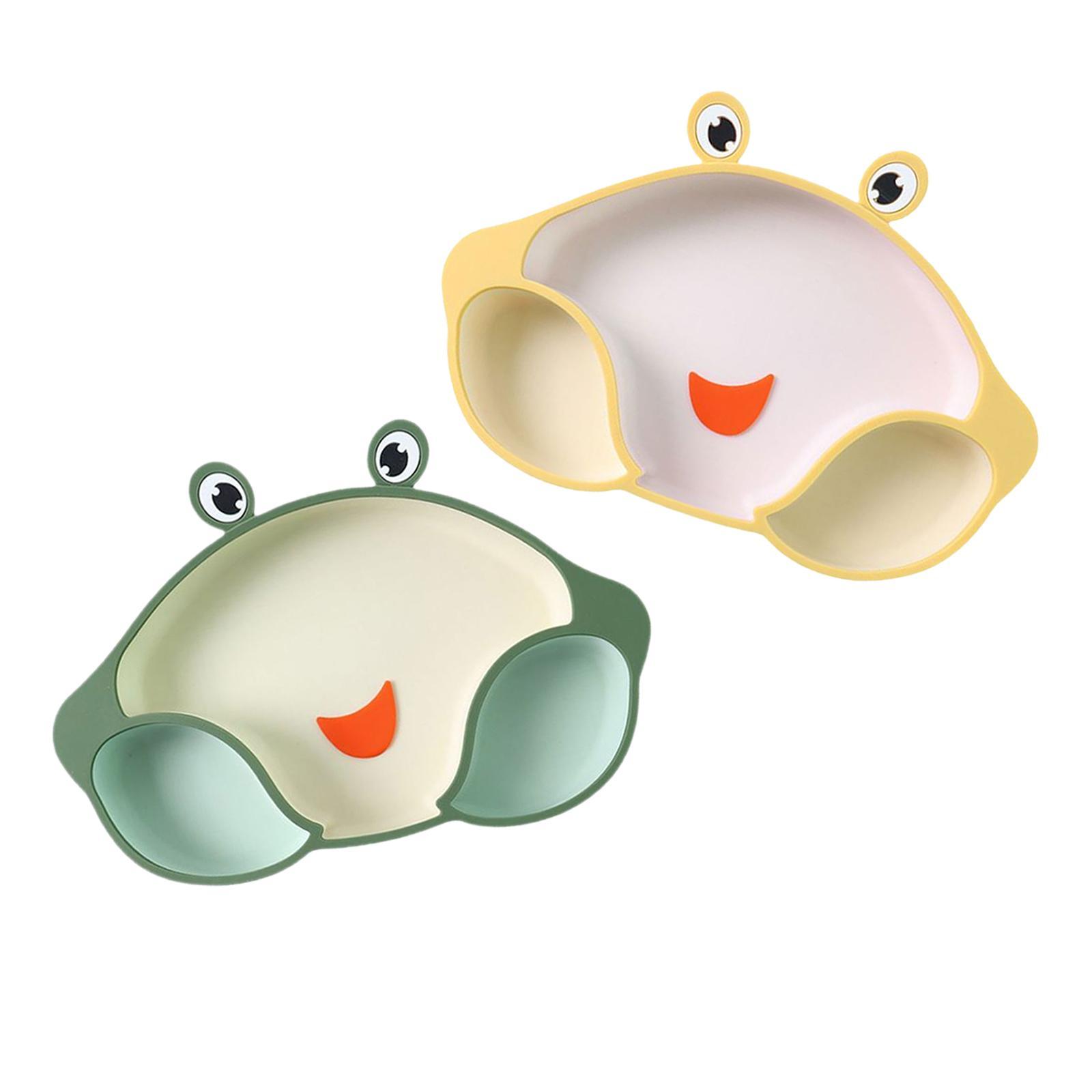2 Pieces Silicone Suction Divided Plate Placemat Training Feeding Tablewares