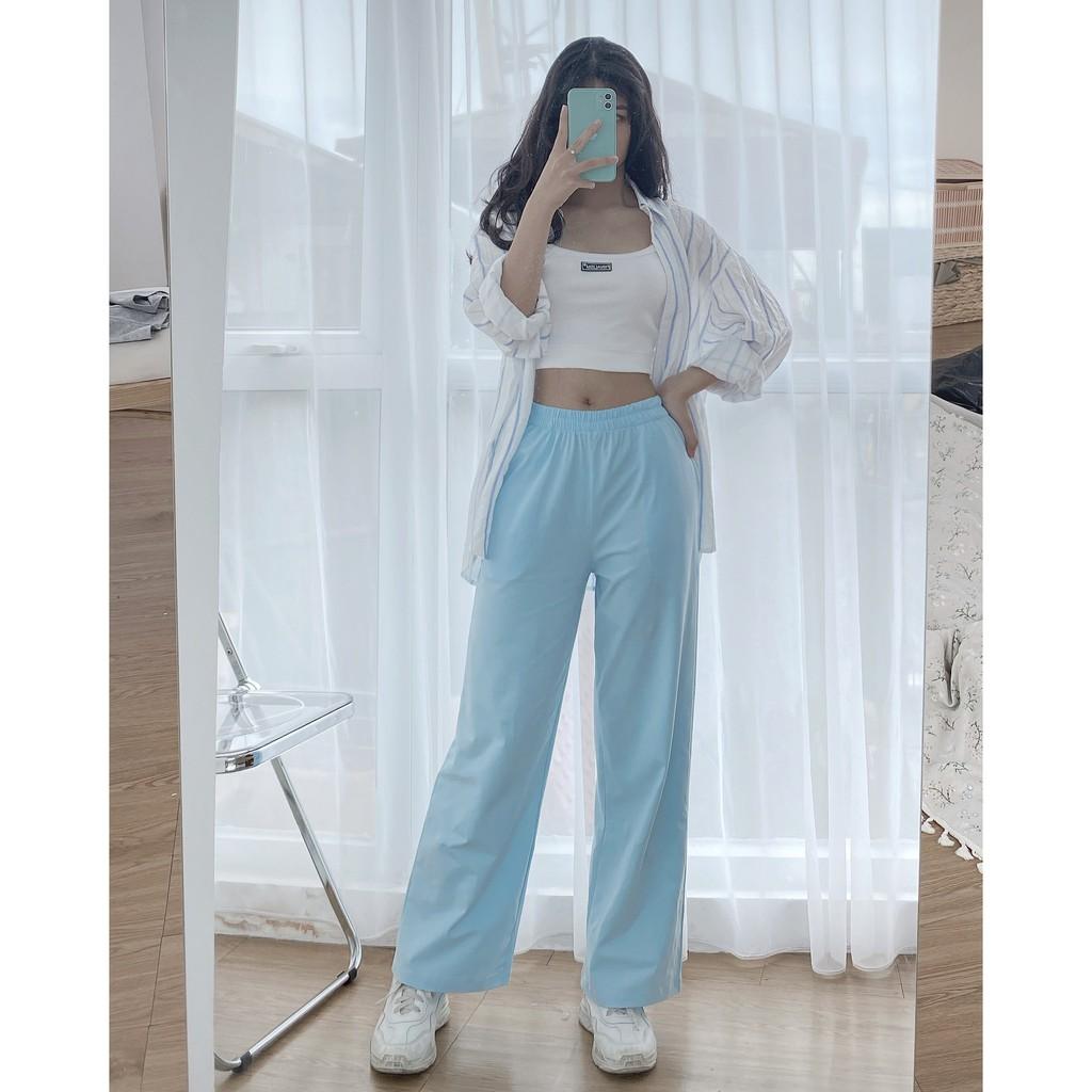 Quần Thun Dài Trơn Nữ Ống Rộng Dáng Suông Ulzzang - Made by Fiin