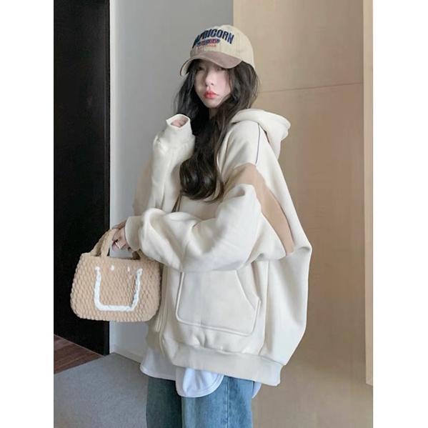 FREESHIP áo khoác nỉ nữ dây kéo from rộng chất vải nỉ ngoại dày mịn KG FASHION