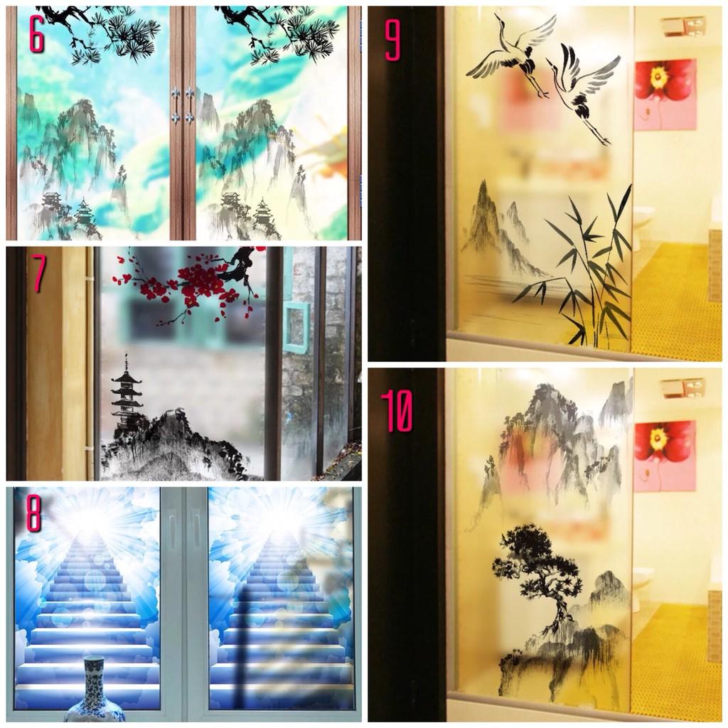 COMBO 2 Tấm Decal dán kính cao cấp nhiều mẫu khổ 60x116cm
