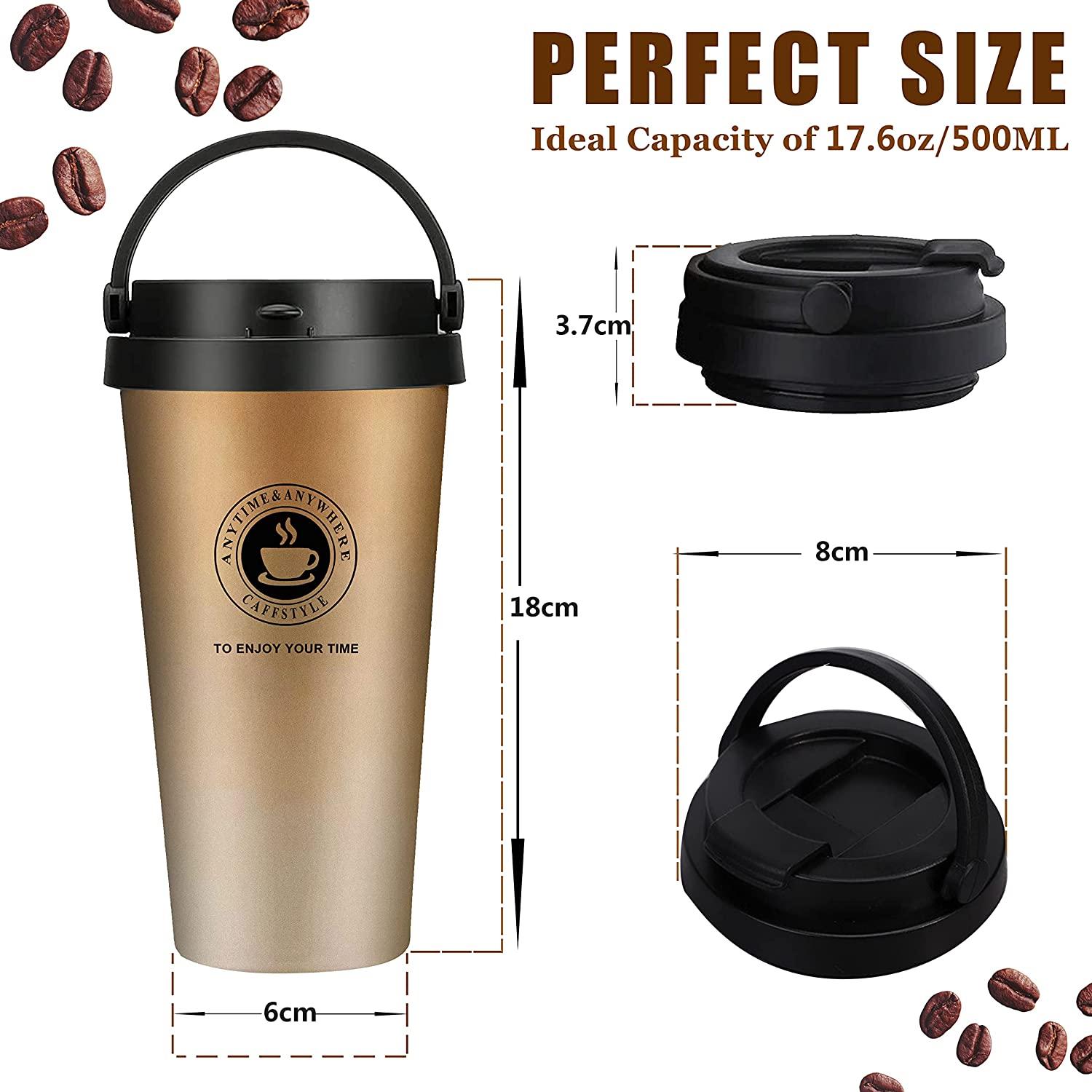 Cốc cà phê, thép không gỉ 500ml với cốc cà phê cách nhiệt tường đôi