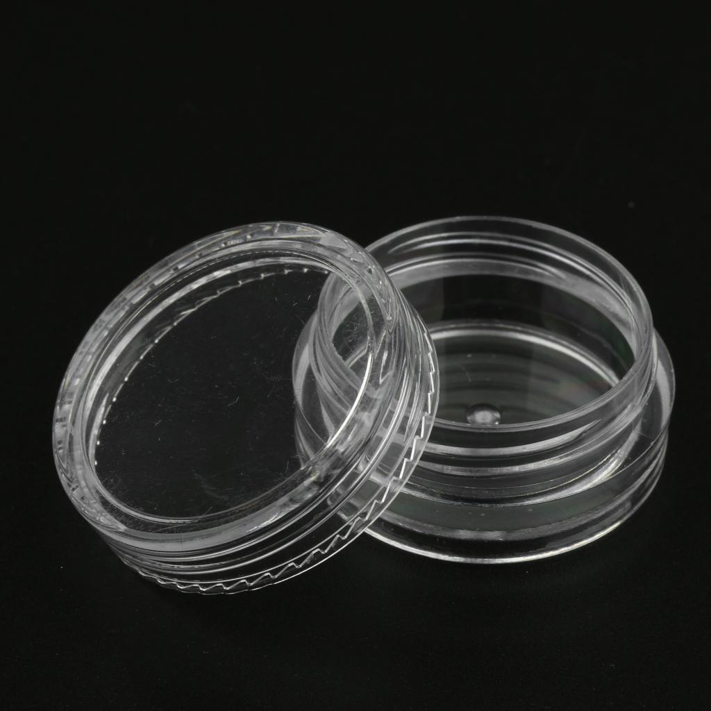 3x 50pcs Reusable Plastic Cosmetic Container Jars Pot for Nails Powder Jewelry