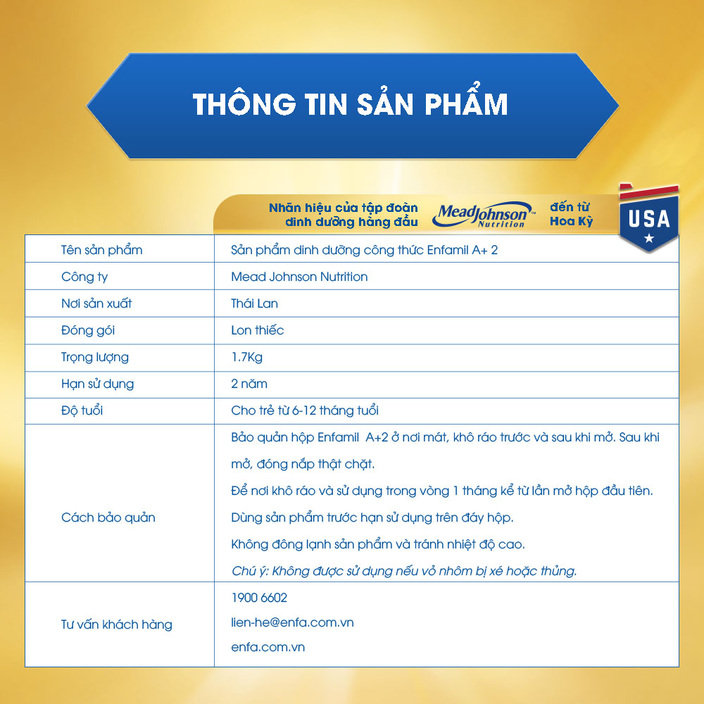 Sữa Bột Enfamil A+ 2 (1.7kg)