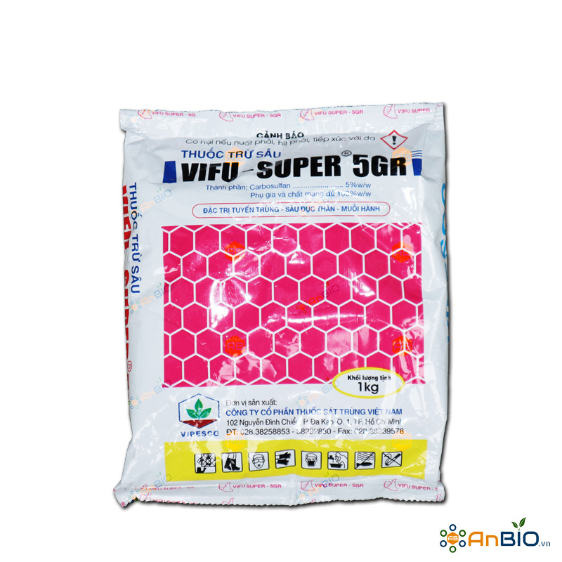 VIFU-SUPER 5GR | ĐẶC TRỊ TUYẾN TRÙNG – SÂU ĐỤC THÂN – MUỖI HÀNH - Gói 1Kg