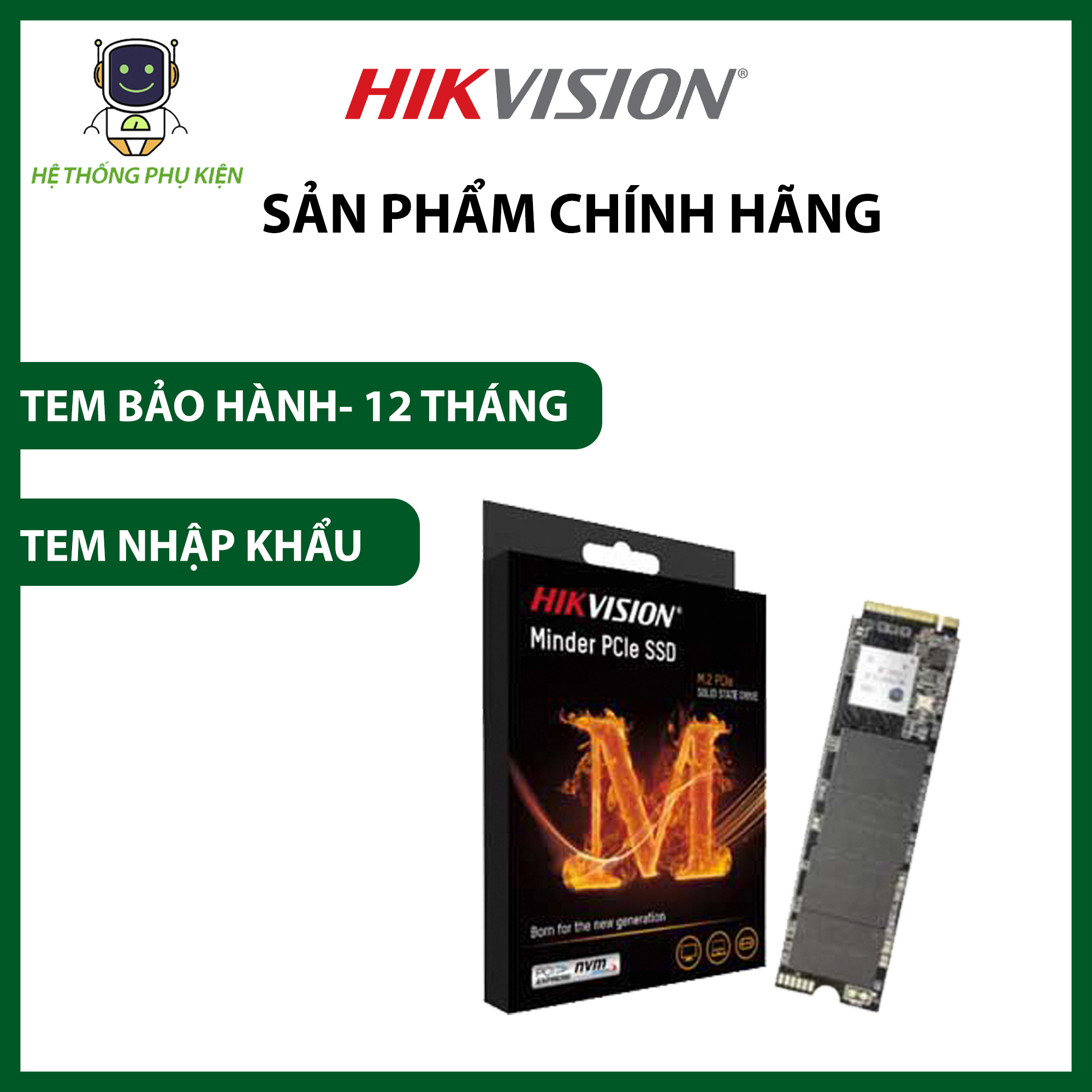 Ổ Cứng SSD Gắn Trong Minder M.2 PCIe HIKVISION HS-SSD-Minder(P) Hàng Chính Hãng