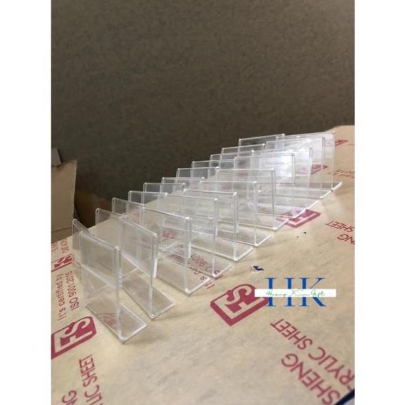 Acrylic Kệ menu mica chữ L mini, để bảng giá, thông tin sản phẩm, menu để bàn nhiều kích thước , Acrylic