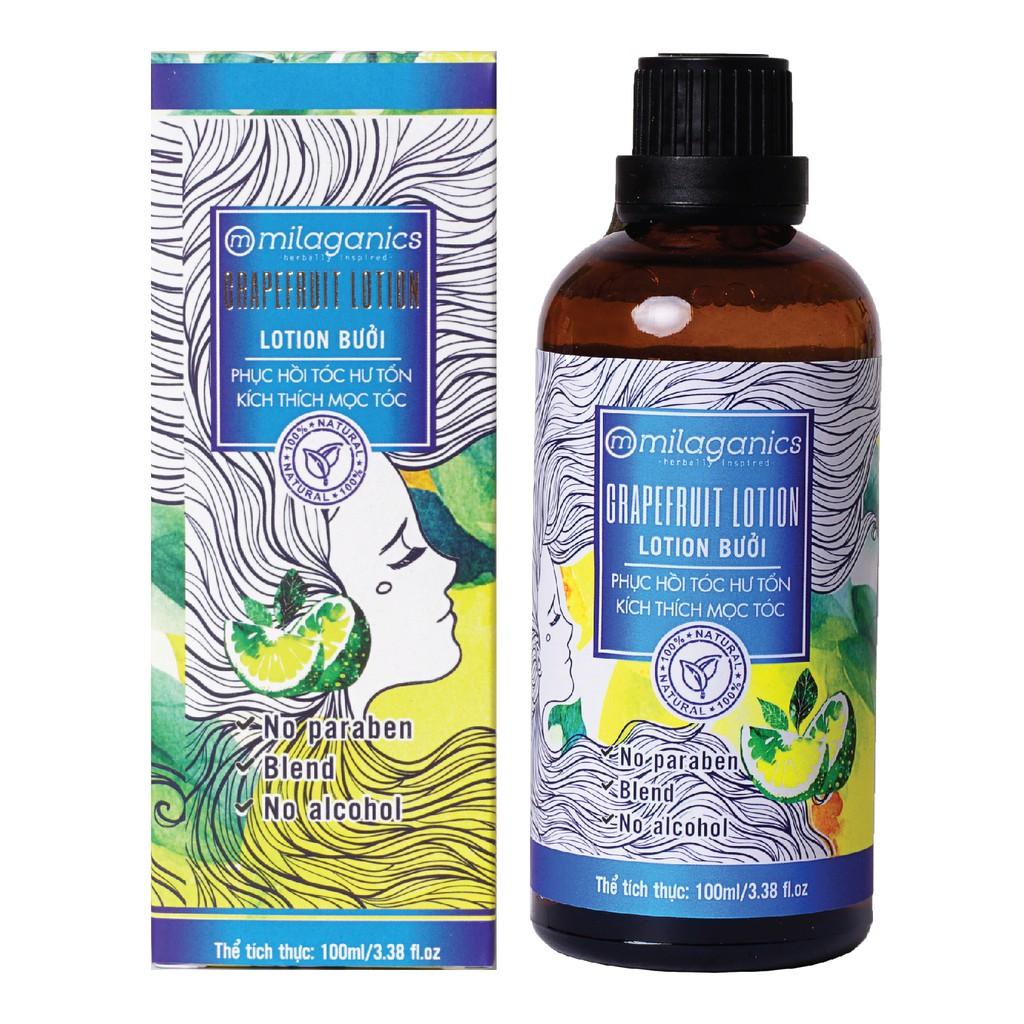 Lotion Bưởi Kích Thích Mọc Tóc & Ngừa Rụng Tóc Từ Tinh Dầu Bưởi Nguyên Chất MILAGANICS 100ml
