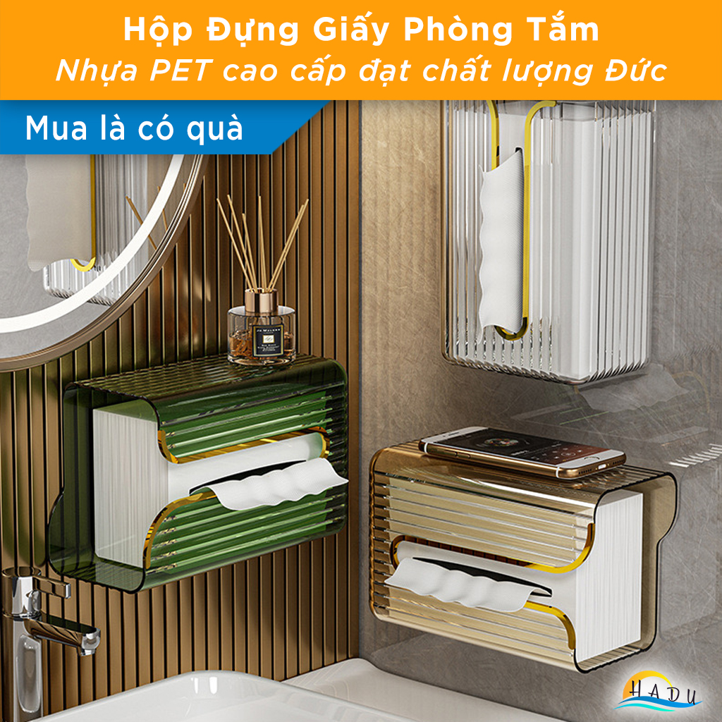 Hộp Đựng Khăn Giấy Ăn Nhà Tắm Để Bàn Sang Trọng Treo Dán Tường Decor Cute Cao Cấp Đạt Chất Lượng Đức CCKO