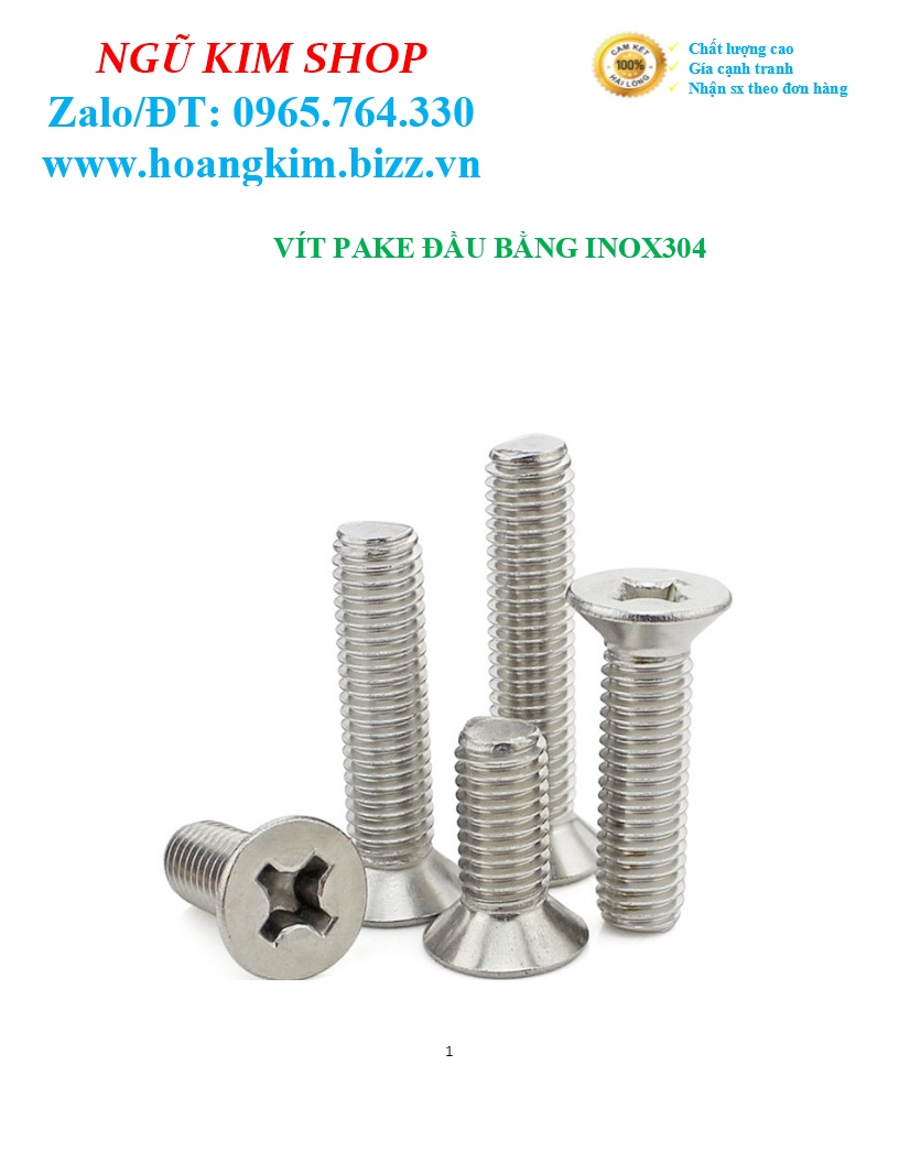 ỐC PAKE ĐẦU BẰNG INOX304 M5