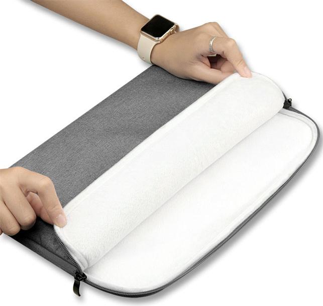 Túi chống sốc Macbook lót lông mềm cao cấp 15 inch (Ghi Xám)