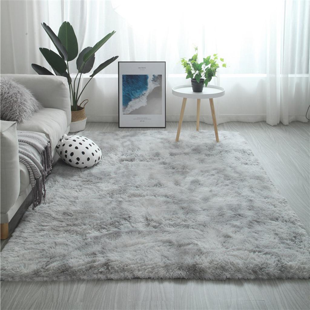 Soft Room Floor Mat Carpet Bedroom Beside Area Rug Grey