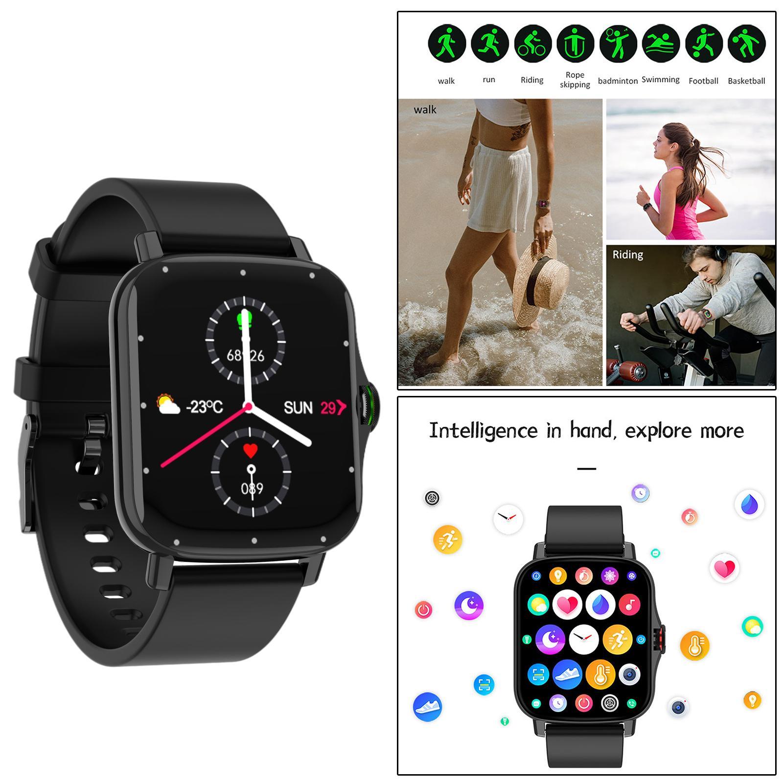 Smart Watch Bluetooth Monitor Digital Smartwatch for Men Women Black