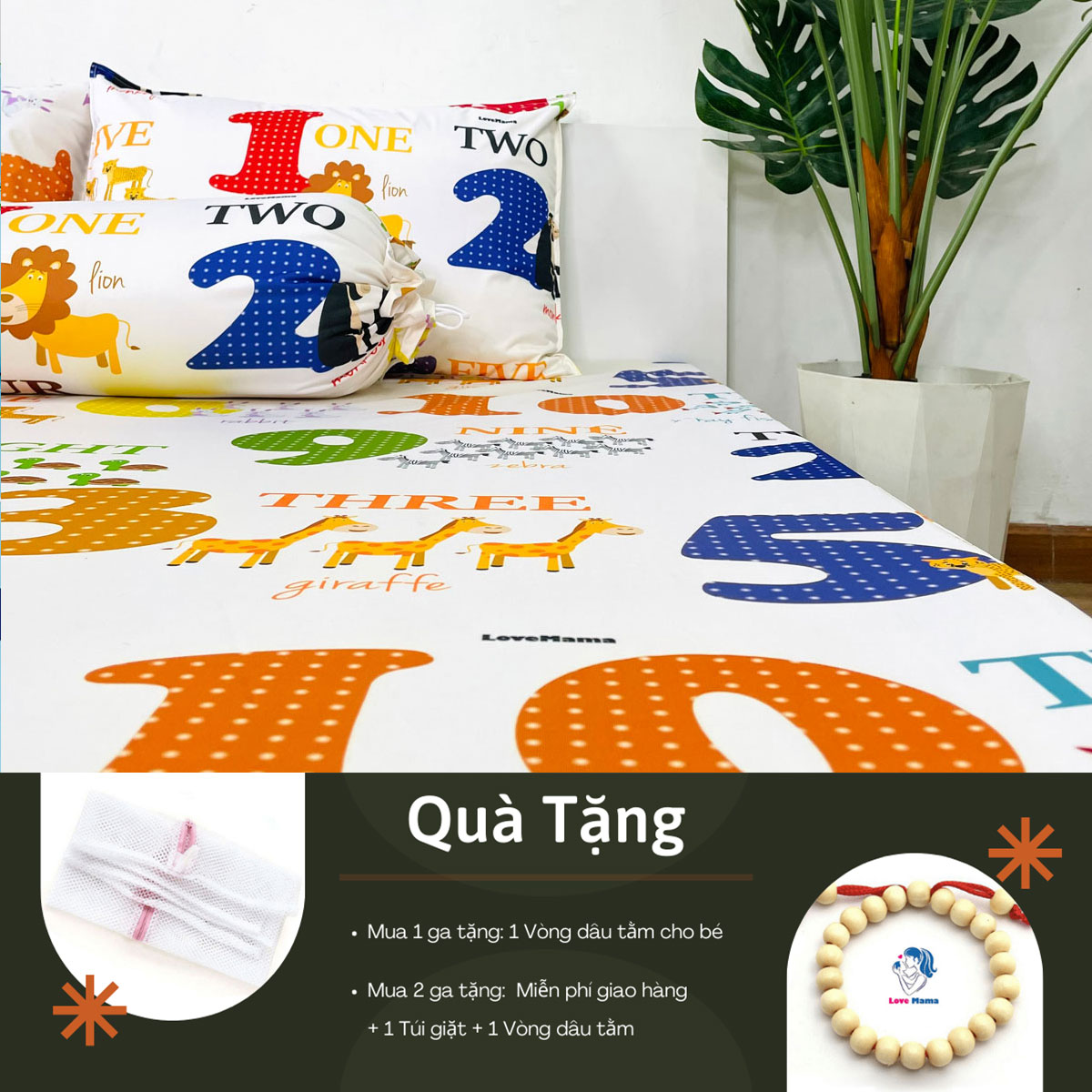 Ga chống thấm nước Cotton số đếm trong tiếng anh theo tên con vật cho bé