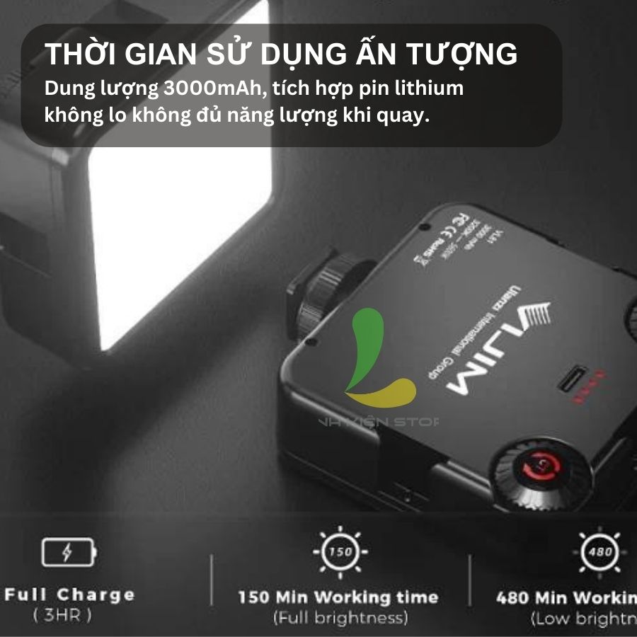 Đèn hỗ trợ quay phim chụp ảnh ULANZI VIJIM VL81 - Đèn Led quay vlog tích hợp pin sạc 3000mAh - Hàng nhập khẩu