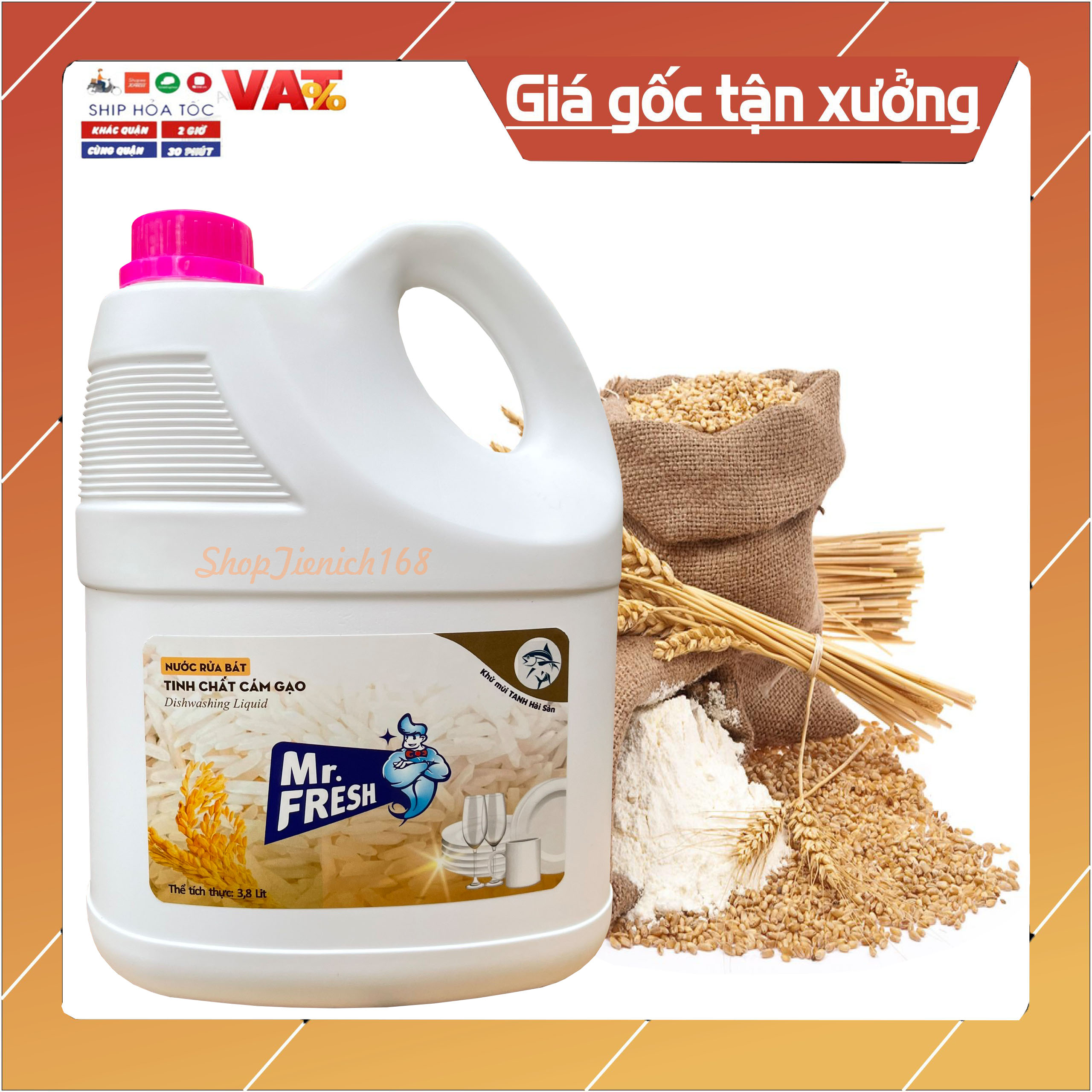Nước rửa bát đậm đặc Mr.fresh hương quế 3800ml
