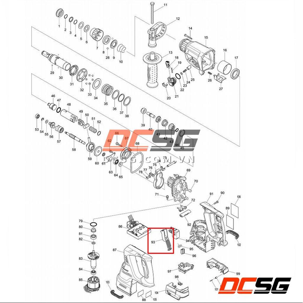 Cần công tắc cho máy khoan bê tông DHR242/ DHR243/ DHR244 makita 453123-7 | DCSG