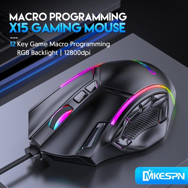 Tốc độ đầy đủ 12800DPI12 Key Macro Definition Ăn thịt gà Chuột chơi game RGB có dây