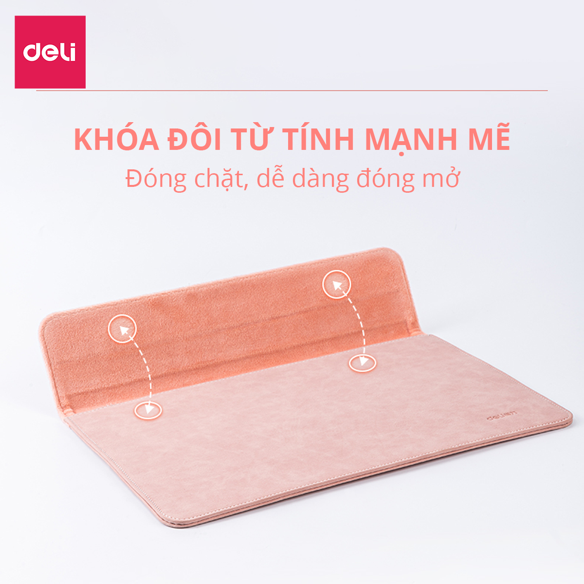 Túi Đựng Chống Sốc Laptop 13 Inch Da PU Deli - Kê Làm Lót Chuột Bền Đẹp Chống Nước Chống Xước Máy Tính - 63766