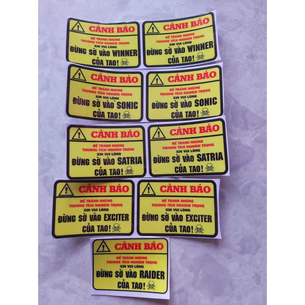 Tem Sticker Cảnh Báo Dán Xe