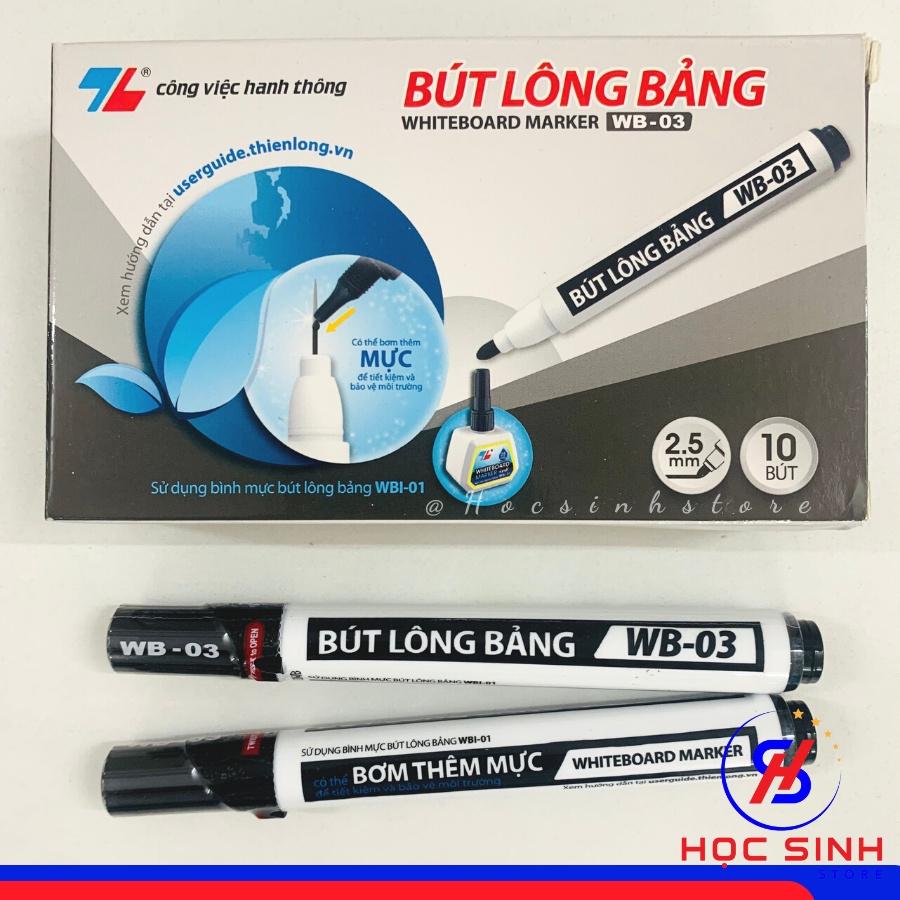 Hộp 10 Cây Bút Lông Bảng WB-03 Thiên Long ( Xanh, Đỏ Đen