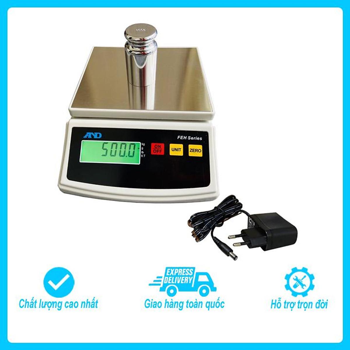 Cân điện tử nhà bếp AND FEH 6kg/1g, sản phẩm dùng để định lượng thành phần thức ăn, cafe, nguyên liệu