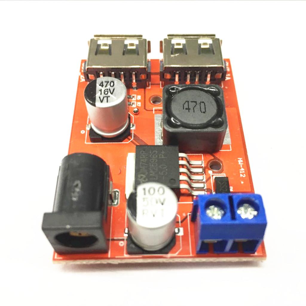 DC-DC 9V/12V/24V/36V To 5V Dual USB Buck Module Vehicle Charging Solar 3A