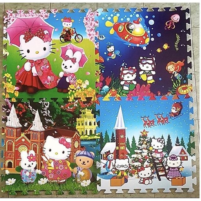 Bộ 4 tấm Thảm xốp lót sàn cho bé hình Do - remon Kit - ty năm anh em siêu nhân 60 x 60cm