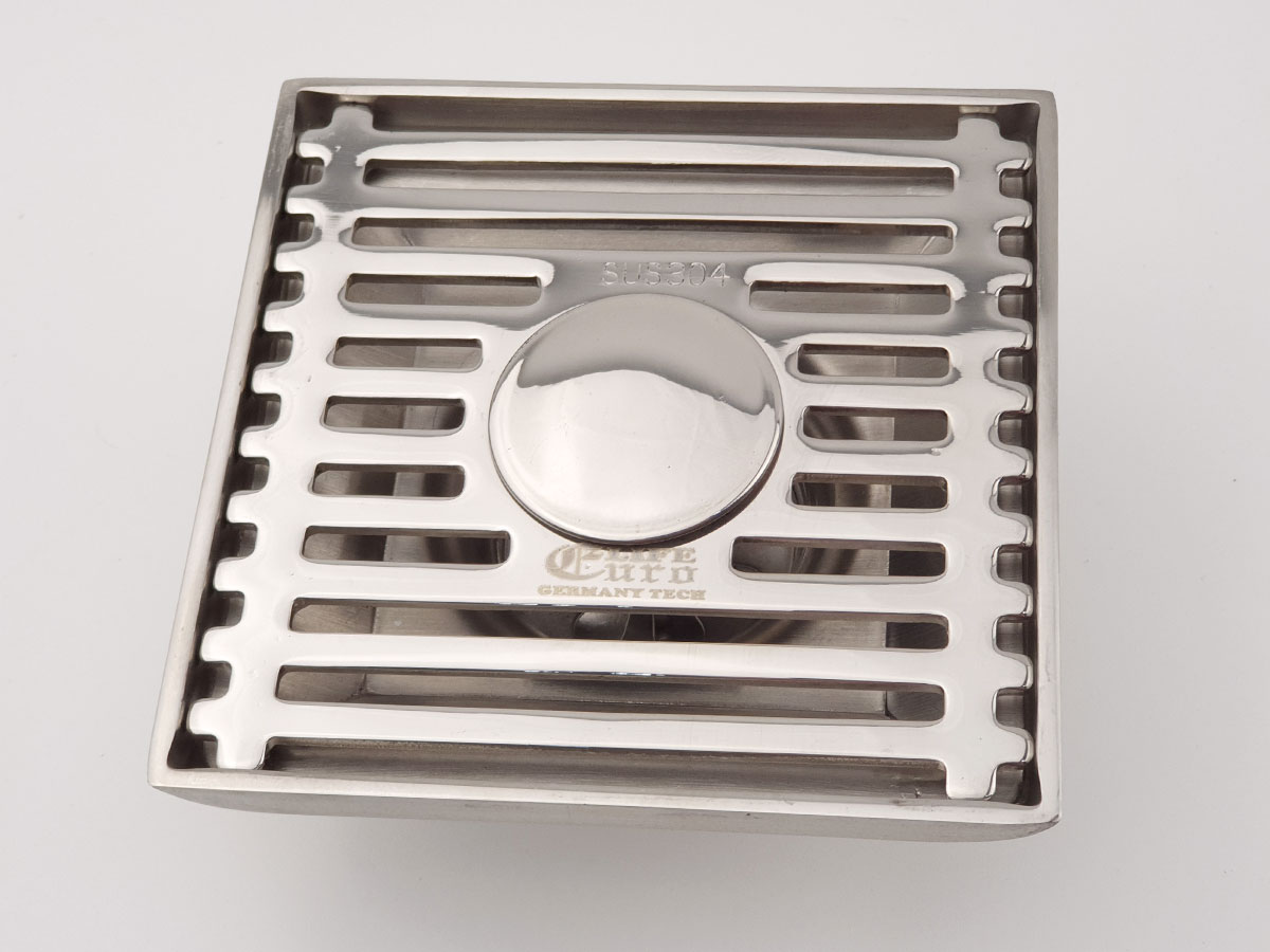 Phễu thu sàn, thoát sàn chống hôi có đường thoát cho máy giặt Inox SUS 304 10X10cm Eurolife EL-HG05