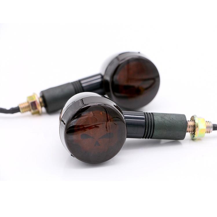 Set 2 Đèn Xi Nhan Hình Đầu Lâu Cho Xe Mô Tô Harley Dyna Sportster Honda