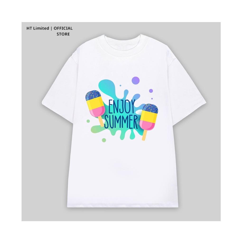 Áo thun thiết kế Unisex họa tiết enjoy summer local brand, Cotton Cao Cấp 100%