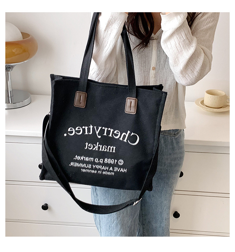 Túi tote bag túi vải canvas hai mặt họa tiết in chữ kiểu hàn quốc dễ thương TT04-C9353