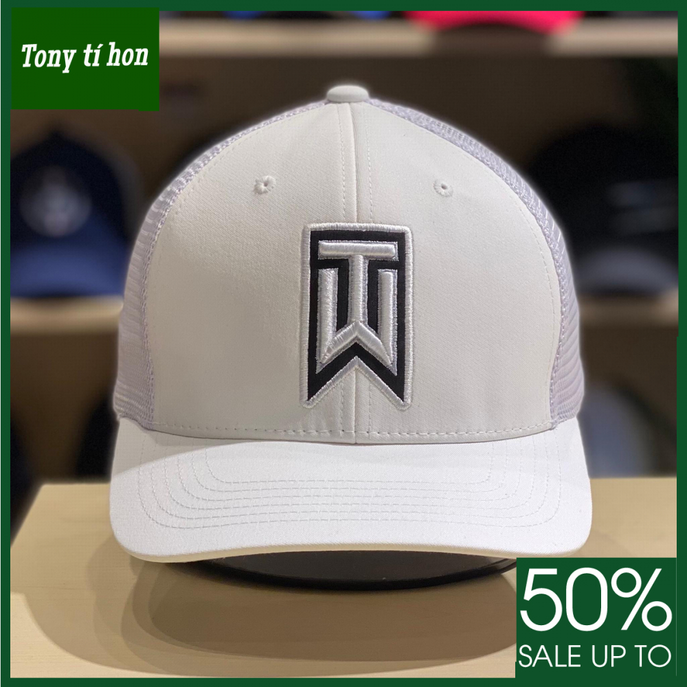 Tony tí hon - Mũ nón kết lưỡi trai bít đuôi thêu logo trắng thời trang nam nữ cao cấp - màu xanh / màu đen / màu trắng