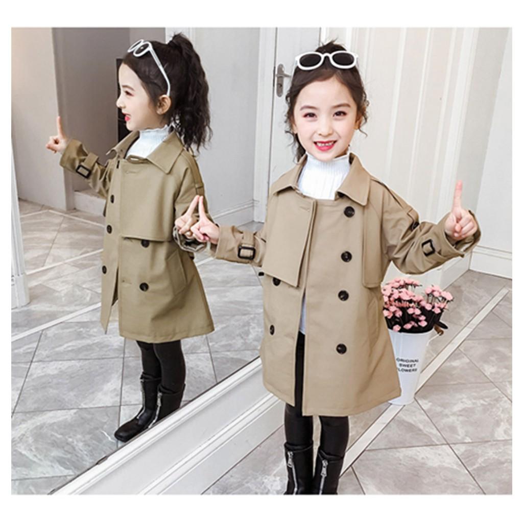 Áo khoác bé gái xuất dư, thiết kế dáng dài sang chảnh, chất liệu da xịn xò, lót lông siêu ấm.