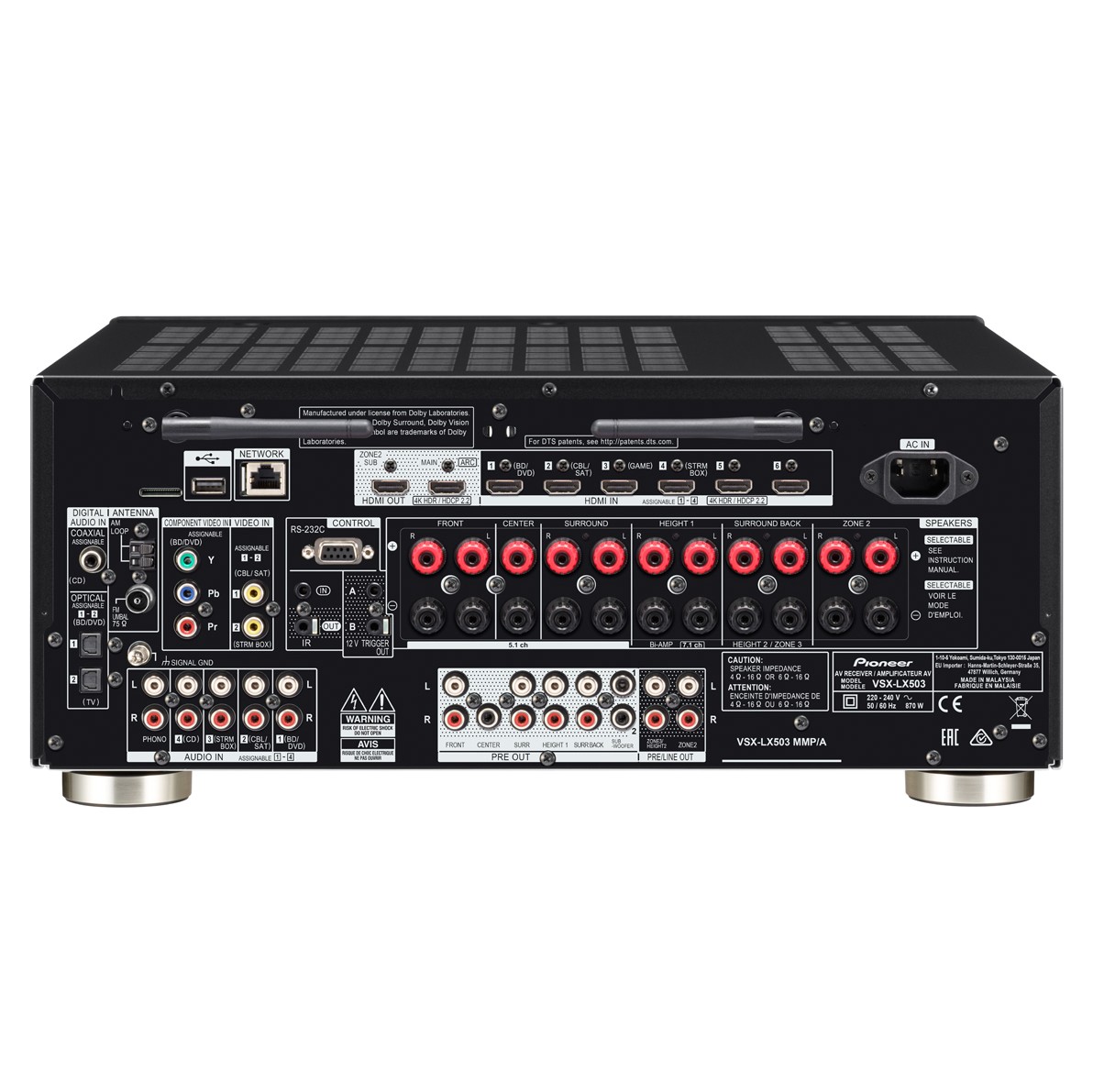 Amply PIONEER VSX-LX503 9.2 NETWORK AV RECEIVER - BLACK hàng chính hãng new 100%