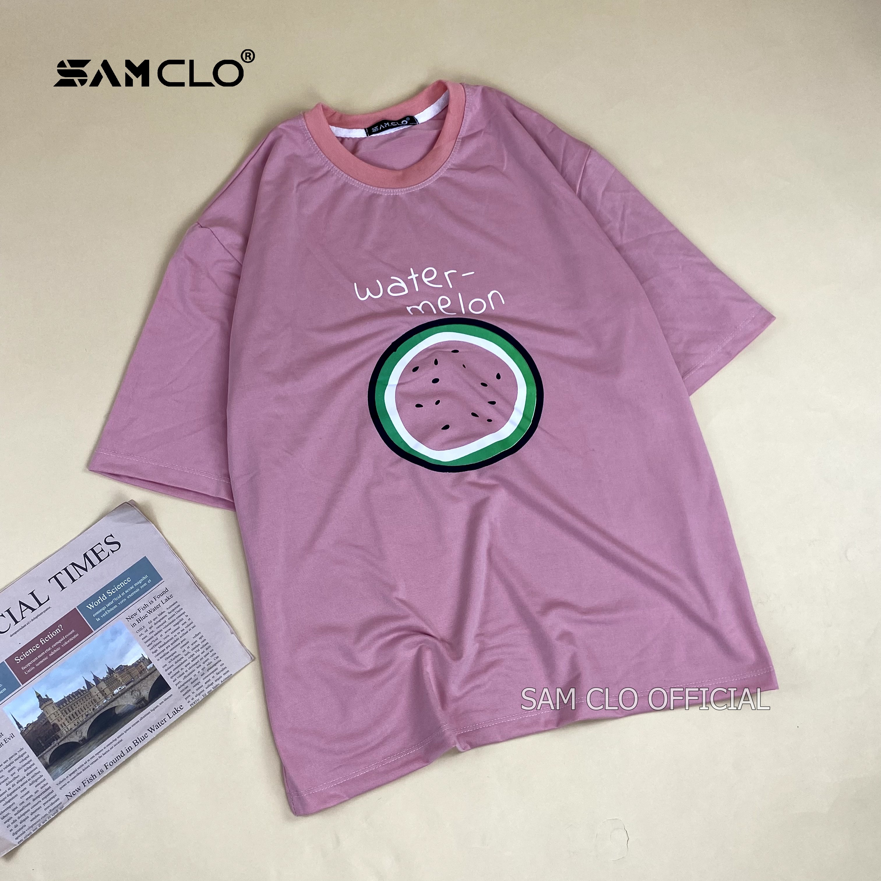 Áo phông tay lỡ freesize Unisex thun form rộng in hình trái cây