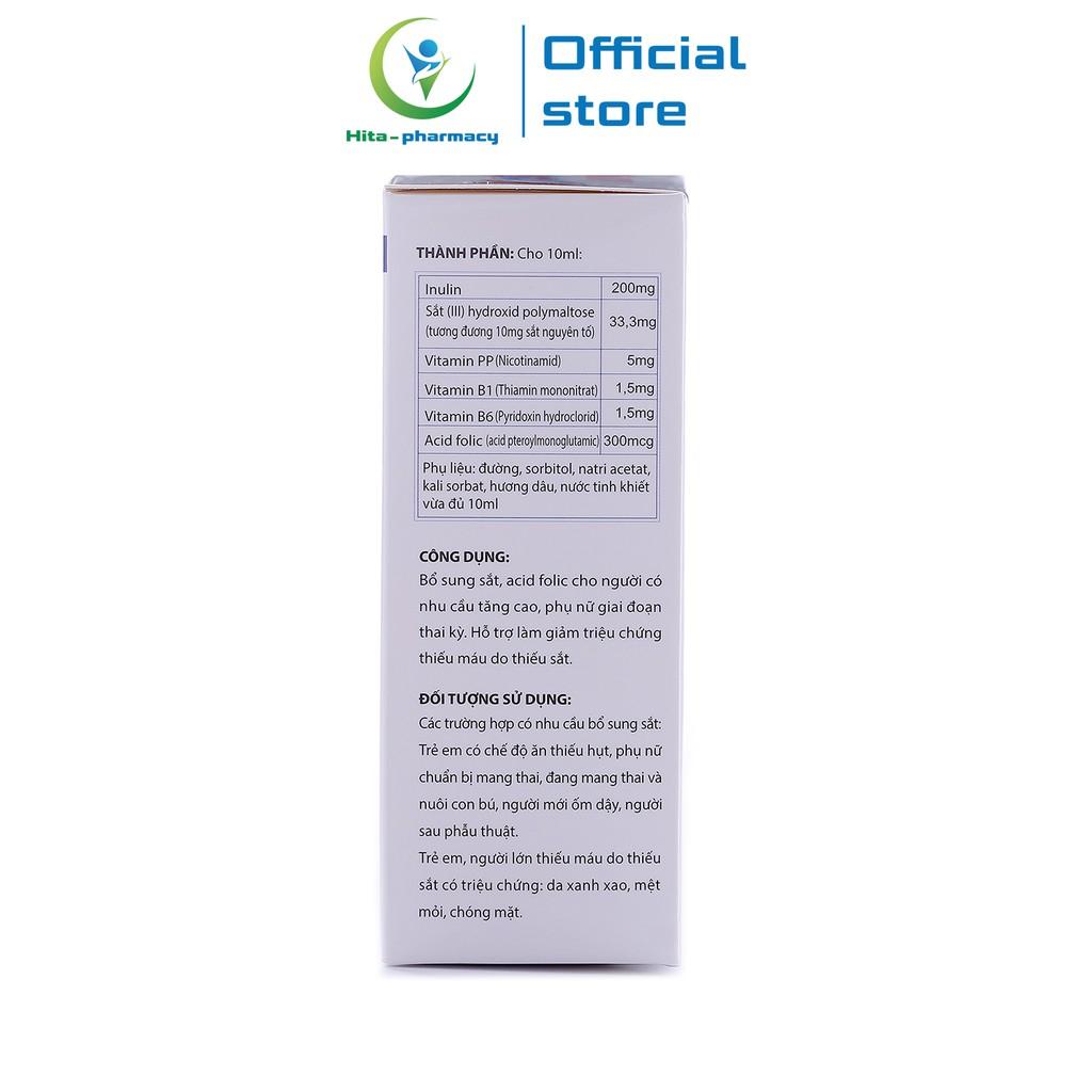 Siro KIDSJAN HDPHARMA Bổ Máu dạng ống bổ sung sắt, acid folic cho người thiếu máu - 20 ống