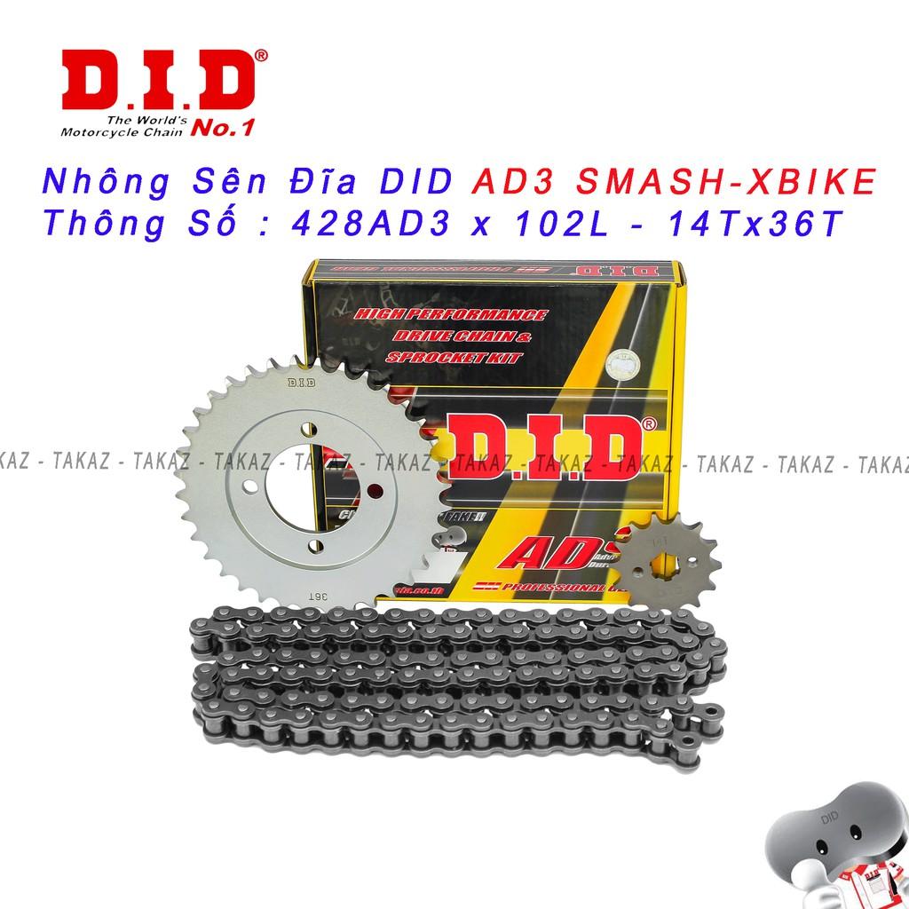 B1 Sên Nhông Đĩa D.I.D AD3 9 ly Dùng Cho Xe Smash - XBike 428AD3 102L - 14T x 36T