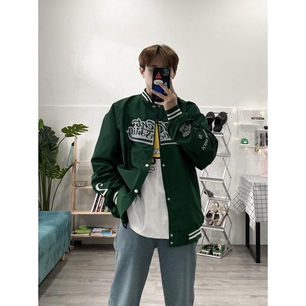 Áo khoác bomber dù xanh trendy-ảnh thật tại shop