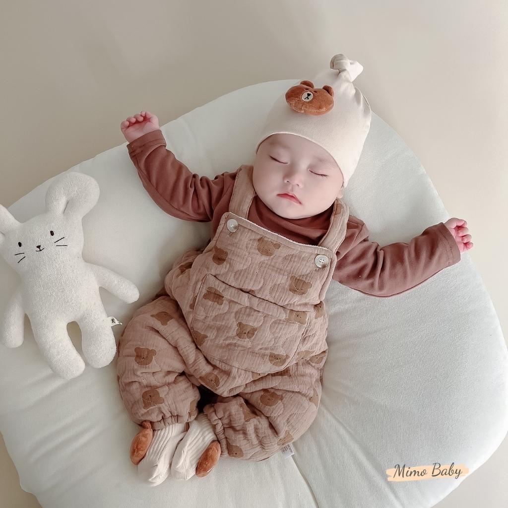 Tất vớ cao cổ đính gấu bông xù phong cách hàn quốc cho bé T38 Mimo Baby