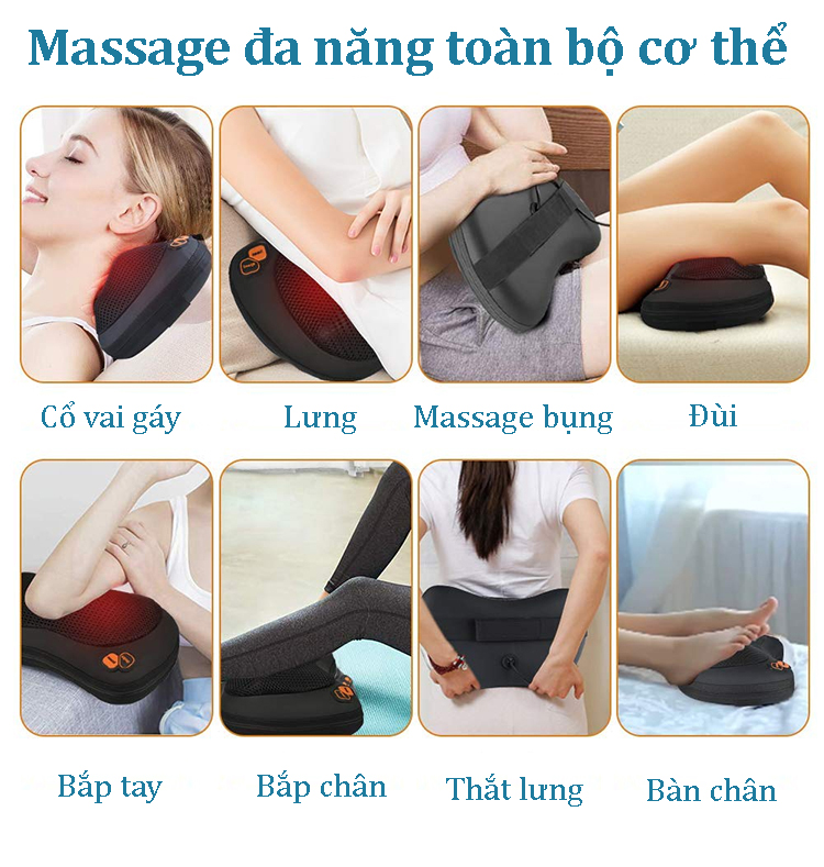 Combo Máy Massage Chân VP-C21 + Gối Massage VP-G23P, Massage Toàn Thân Đa Năng Massage Chân, Cổ Vai Gáy Kết Hợp Nhiệt Hồng Ngoại