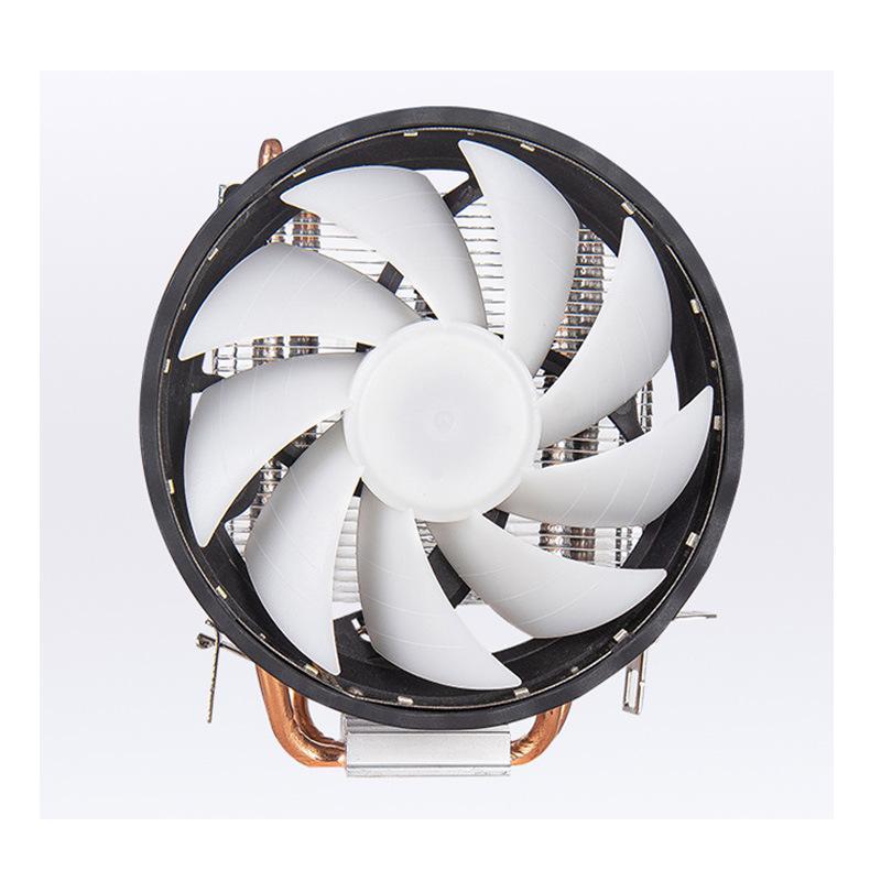 Khuyến mại tản nhiệt CPU máy tính đôi ống đồng im lặng quạt thủy lực 12 đèn LED quạt máy tính để bàn