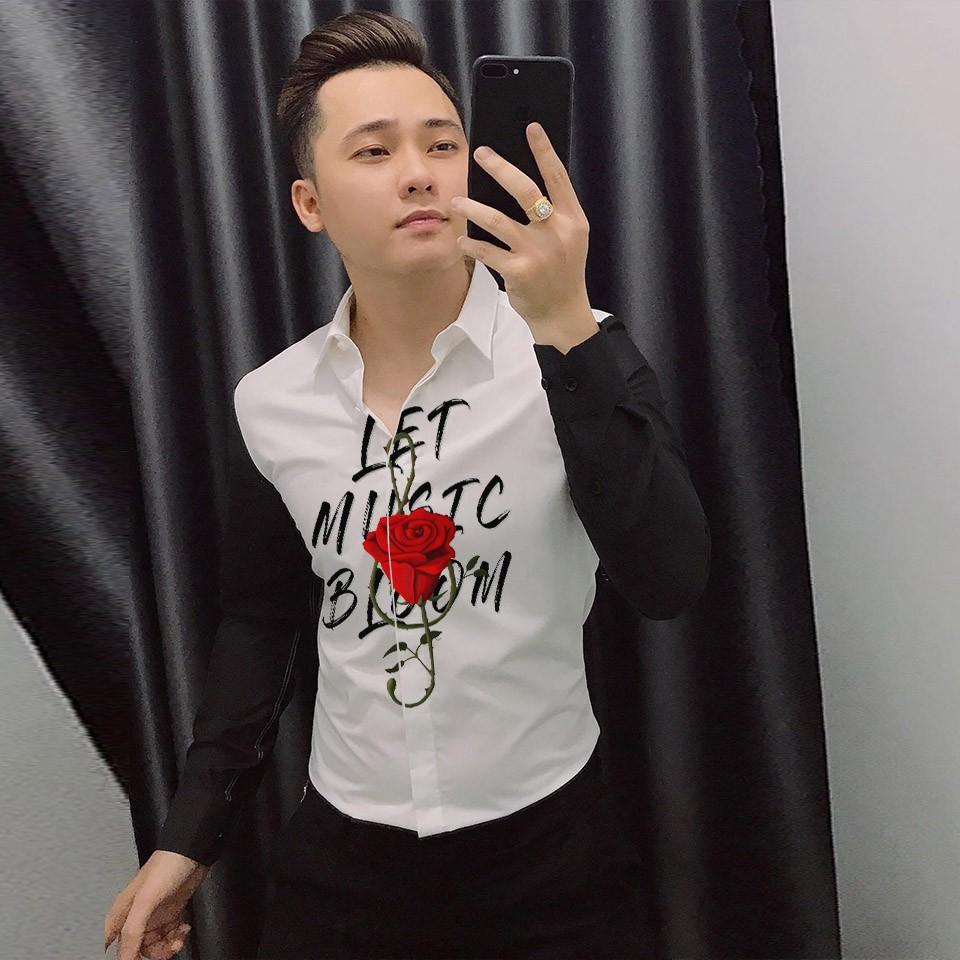 Áo Sơ Mi Nam Họa Tiết Hoa Hồng ROSE
