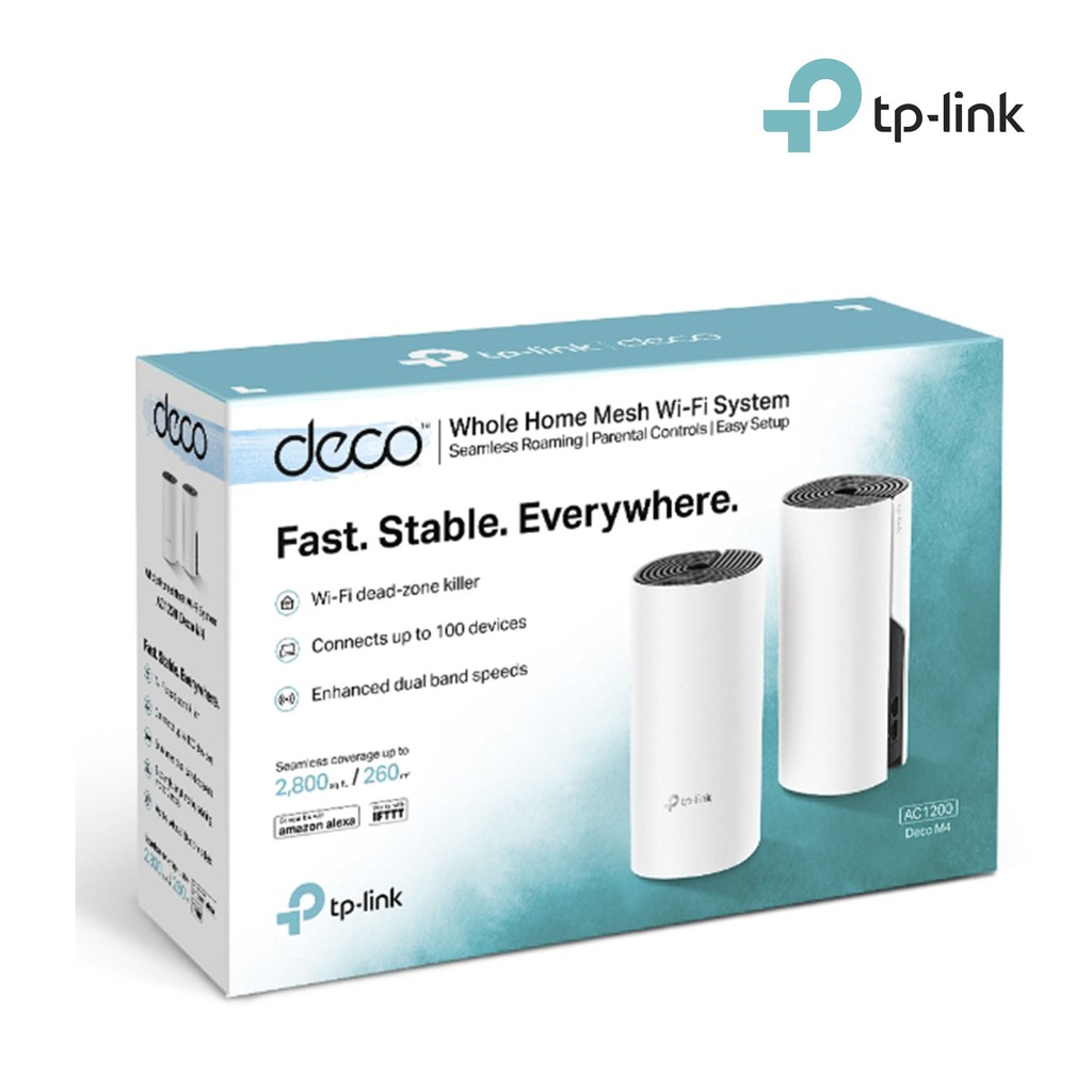 Bộ Phát Wifi Mesh TP-Link Deco M4 (2-pack)  Băng Tần Kép MU-MIMO AC1200 - Hàng Chính Hãng