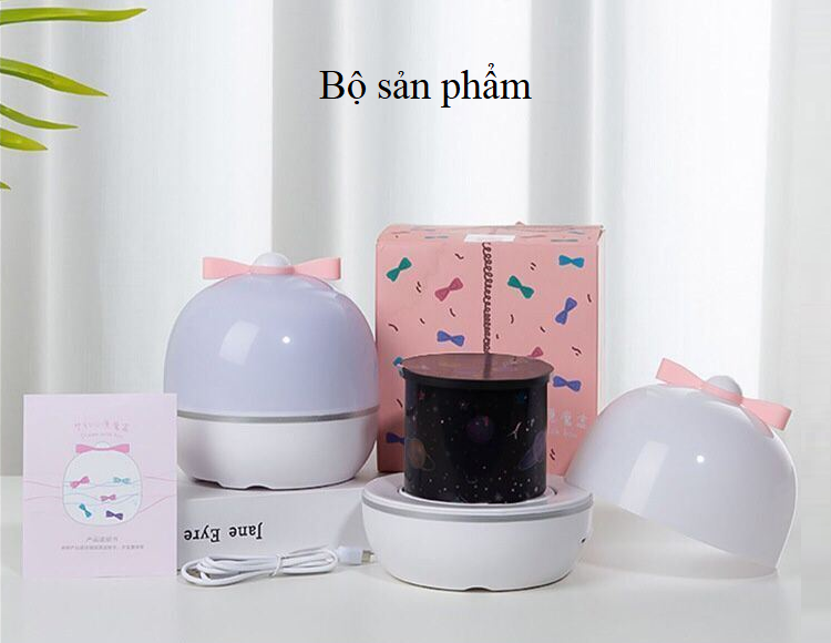 Đèn chiếu ngàn sao thông minh xoay 360 độ tích hợp 6 màn chiếu thay thế ( TẶNG 3 MÓC TREO ĐỒ DÁN TƯỜNG CHỊU LỰC NGẪU NHIÊN )