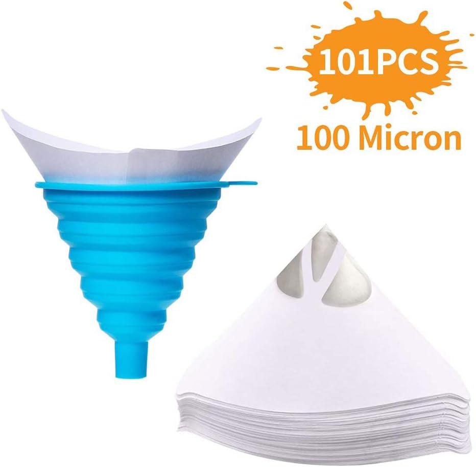 Bộ 100 Gói Dụng Cụ Lọc Sơn Có Phễu Silicon, Giấy Vát Ni Lông Để Sơn Ô Tô, Dụng Cụ Lọc Sơn, Dụng Cụ Lọc Sơn Dùng Một Lần Có Phễu Có Thể Thu Gọn