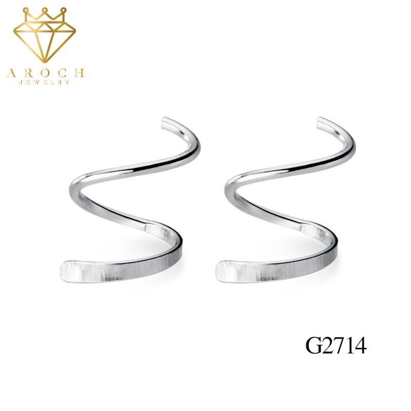 Khuyên tai bạc Ý s925 xoắn ốc trái tim ngọt ngào G2714 - AROCH Jewelry