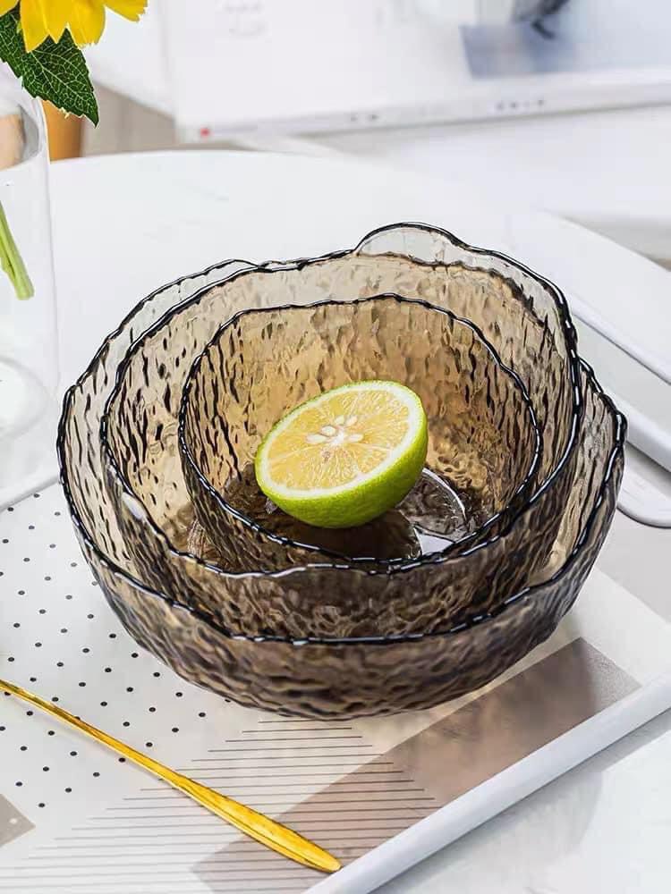 Bộ 3 bát thủy tinh màu hổ phách siêu đẹp