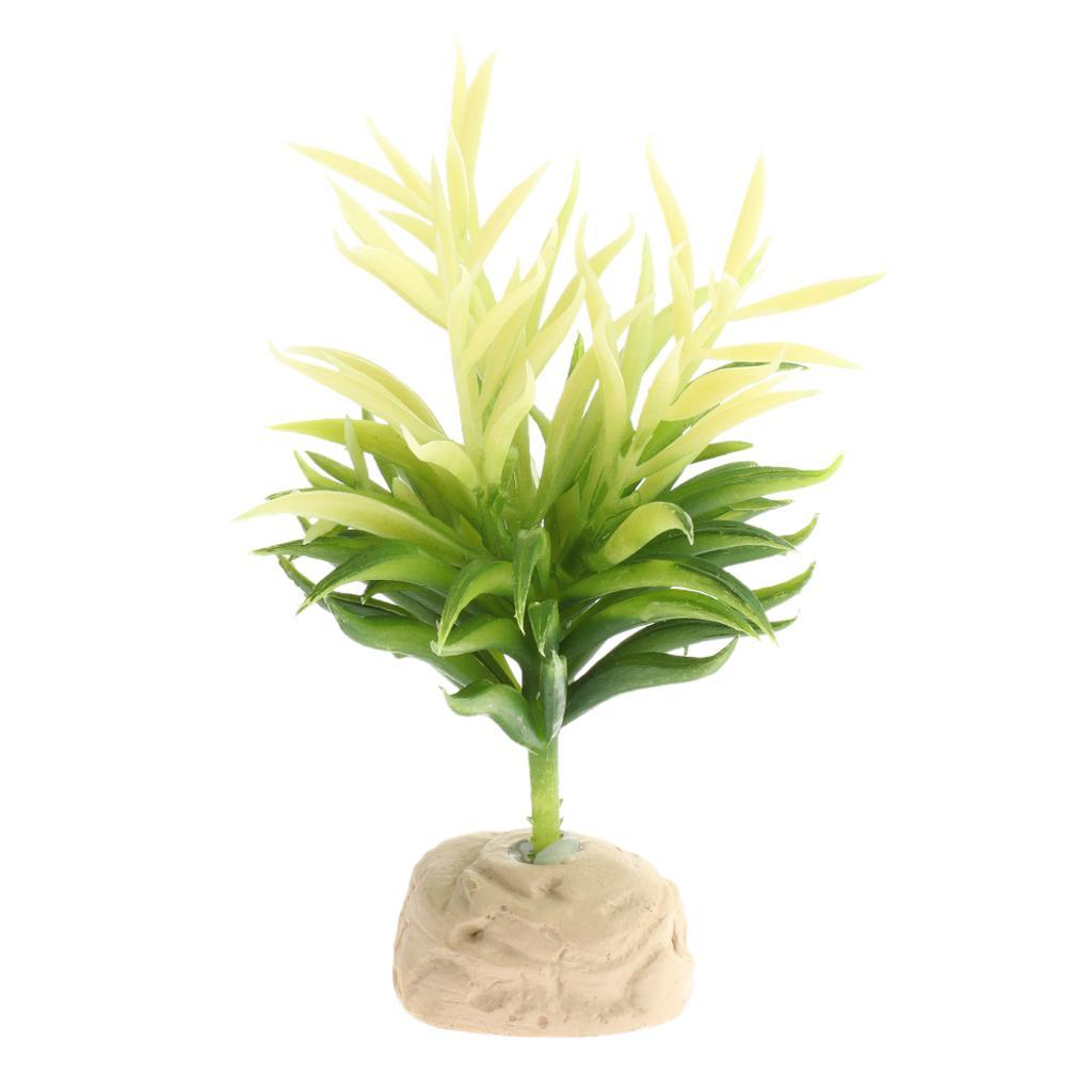 Plastic Terrarium Lifelike Plant Decorative Ornament for Reptile